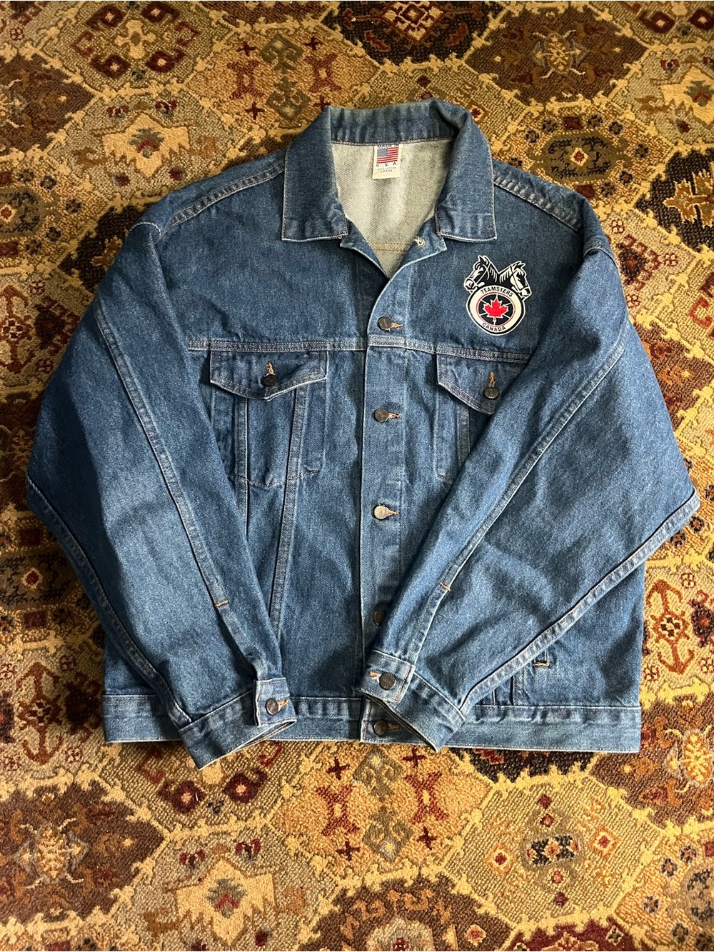 Mens teamsters union vintage denim jacket